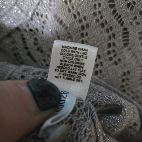 Express Silver And Gray Lace Knit Shrug In Small - Picture 6 of 6